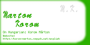 marton korom business card